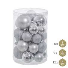 S/27 BOLAS BRILLO-MATE-PURPURINA PLATA 12,50 X 12,50 X 27 CM S/27 BOLAS BRILLO-MATE-PURPURINA PLATA 12,50 X 12,50 X 27 CM