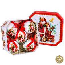 S/5 BOLAS MEMORY PAPA NOEL POLYFOAM 7,50 X 7,50 X 7,50 CM