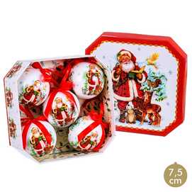 S/5 BOLAS MEMORY PAPA NOEL POLYFOAM 7,50 X 7,50 X 7,50 CM