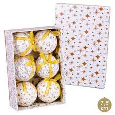 S/6 BOLAS MEMORY POLYFOAM BLANCO-ORO 3/M 7,50 X 7,50 X 7,50