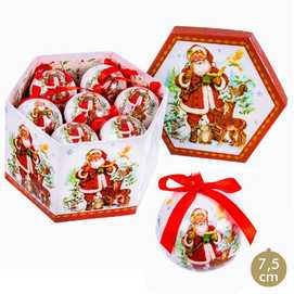 S/14 BOLAS MEMORY PAPA NOEL POLYFOAM 7,50 X 7,50 X 7,50 CM