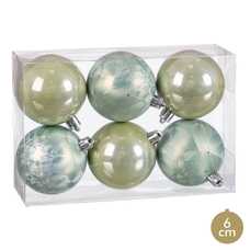 S/6 BOLA PLÁSTICO VERDE 6 X 6 X 6 CM
