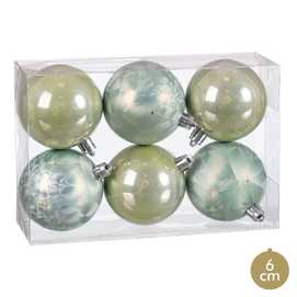 S/6 BOLA PLÁSTICO VERDE 6 X 6 X 6 CM