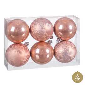 S/6 BOLA PLÁSTICO BEIGE 6 X 6 X 6 CM