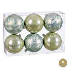 S/6 BOLA PLÁSTICO VERDE 2/M 8 X 8 X 8 CM