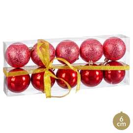 S/10 BOLA PLÁSTICO ROJO 2/M 6 X 6 X 6 CM