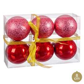 S/6 BOLA PLÁSTICO ROJO 2/M 8 X 8 X 8 CM
