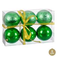 S/6 BOLA PLÁSTICO VERDE 2/M 8 X 8 X 8 CM