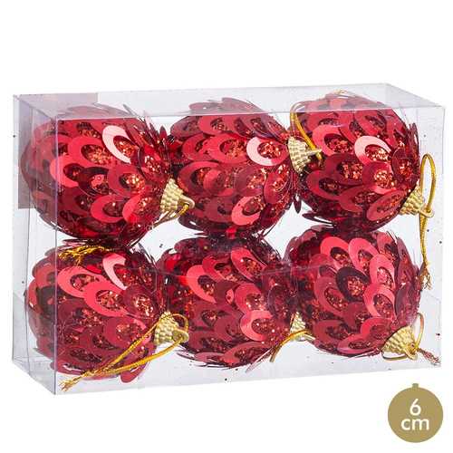 S/6 BOLA POLYFOAM ROJO 6 X 6 X 6 CM