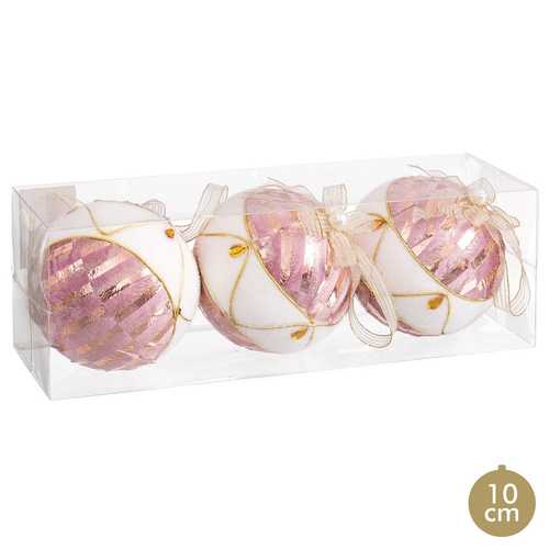 S/3 BOLA DECORADA POLYFOAM 10 X 10 X 10 CM