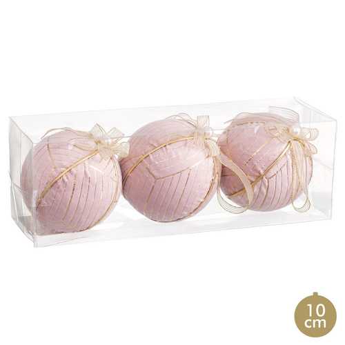 S/3 BOLA POLYFOAM ROSA 10 X 10 X 10 CM