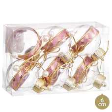 S/6 BOLA CON LAZO PLÁSTICO TRANSPARENTE 6 X 6 X 6 CM S/6 BOLA CON LAZO PLÁSTICO TRANSPARENTE 6 X 6 X 6 CM