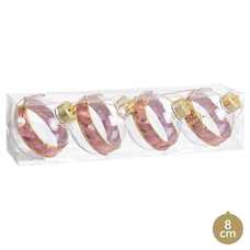 S/4 BOLA CON LAZO PLÁSTICO TRANSPARENTE 8 X 8 X 8 CM