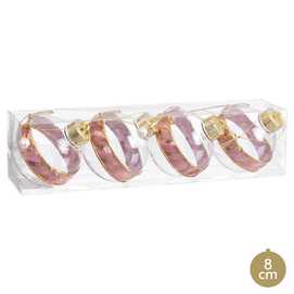 S/4 BOLA CON LAZO PLÁSTICO TRANSPARENTE 8 X 8 X 8 CM