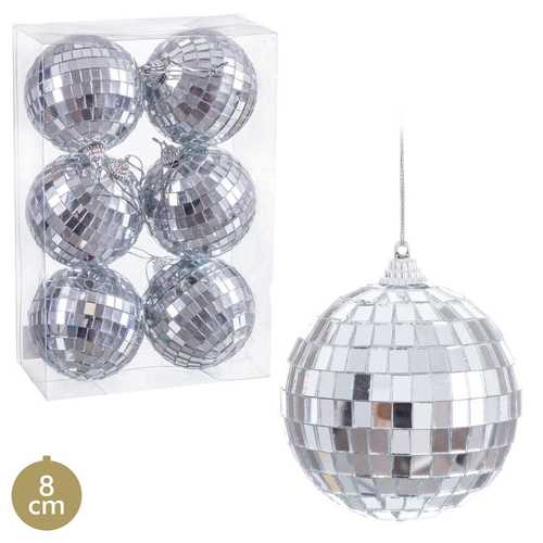 S/6 BOLA CON CRISTALES POLYFOAM 8 CM