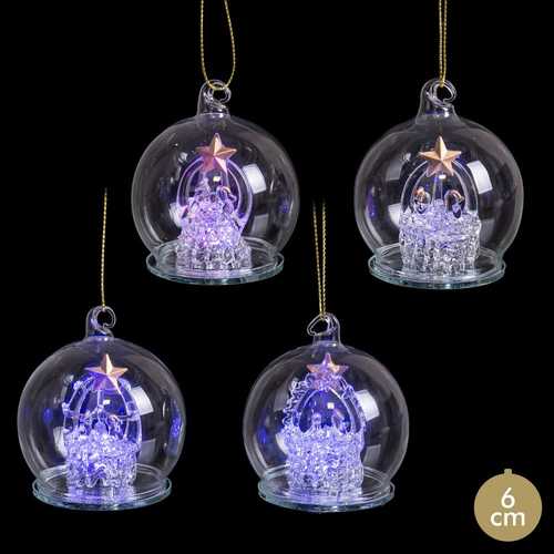 BOLA DECORATIVA NACIMIENTO CON LUZ 3/M 6 X 6 X 7 CM