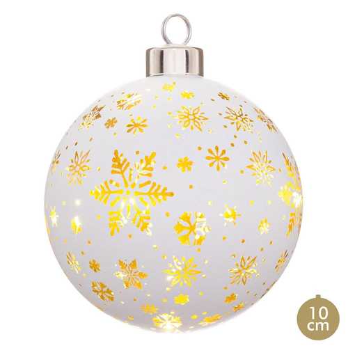BOLA LED CRISTAL BLANCO 10 X 10 X 10 CM