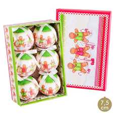 S/6 BOLAS MEMORY MUÑECO JENGIBRE 7,50 X 7,50 X 7,50 CM