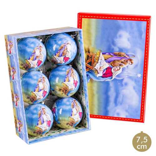 S/6 BOLAS MEMORY NACIMIENTO POLYFOAM 7,50 X 7,50 X 7,50 CM