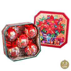 S/5 BOLAS MEMORY PONSETIA POLYFOAM 2/M 7,50 X 7,50 X 7,50 CM