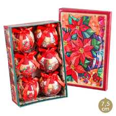 S/6 BOLAS MEMORY PONSETIA POLYFOAM 2/M 7,50 X 7,50 X 7,50 CM