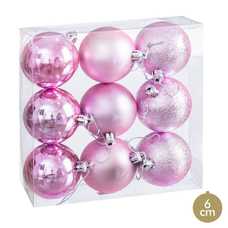 S/9 BOLA DECORACIÓN ROSA 6 X 6 X 6 CM