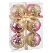 S/6 BOLA DECORADA ROSA 7 X 7 X 7 CM S/6 BOLA DECORADA ROSA 7 X 7 X 7 CM