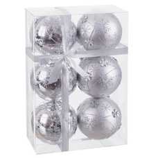 S/6 BOLA DECORADA PLATA 7 X 7 X 7 CM S/6 BOLA DECORADA PLATA 7 X 7 X 7 CM