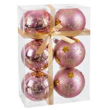 S/6 BOLA DECORADA ROSA 7 X 7 X 7 CM S/6 BOLA DECORADA ROSA 7 X 7 X 7 CM