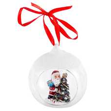 COLGANTE BOLA PAPA NOEL RESINA / CRISTAL 8 X 7 X 8,50 CM