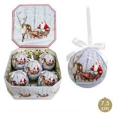 S/5 BOLAS MEMORY PAPA NOEL POLYFOAM 7,50 X 7,50 X 7,50 CM