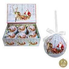 S/6 BOLAS MEMORY PAPA NOEL POLYFOAM 7,50 X 7,50 X 7,50 CM