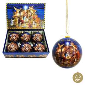 S/6 BOLAS MEMORY NACIMIENTO POLYFOAM 7,50 X 7,50 X 7,50 CM