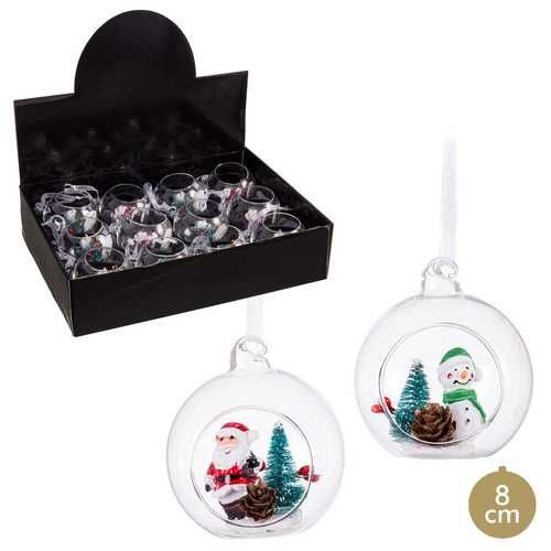 COLGANTE BOLA FIGURA CRISTAL 2/M 8 X 8 CM