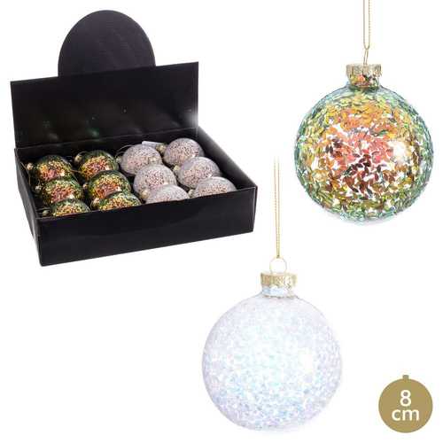 COLGANTE BOLA CRISTAL 2/C 8 X 8 CM