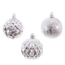 S/12 BOLA PLÁSTICO PLATA 6 X 6 X 6 CM S/12 BOLA PLÁSTICO PLATA 6 X 6 X 6 CM