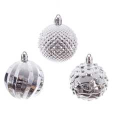 S/9 BOLA PLÁSTICO PLATA 6 X 6 X 6 CM