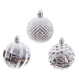 S/9 BOLA PLÁSTICO PLATA 6 X 6 X 6 CM