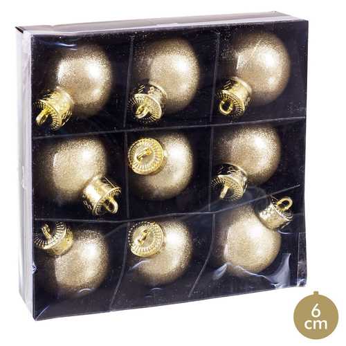 S/9 BOLA PLÁSTICO ORO 6 X 6 X 6 CM