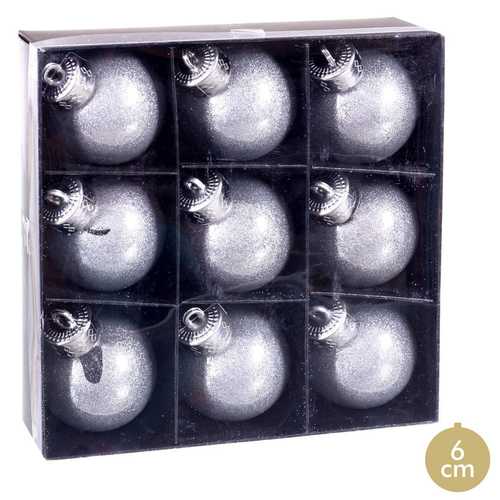 S/9 BOLA PLÁSTICO PLATA 6 X 6 X 6 CM
