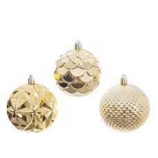 S/6 BOLA PLÁSTICO ORO 8 X 8 X 8 CM