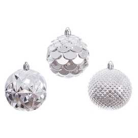 S/6 BOLA PLÁSTICO PLATA 8 X 8 X 8 CM