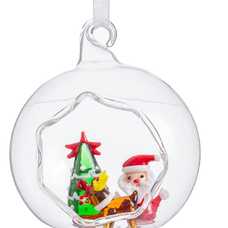 BOLA PAPA NOEL CRISTAL 8 X 8 X 8 CM