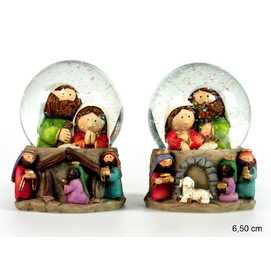 BOLA NIEVE NACIMIENTO CRISTAL 2/M 6,50 X 6,50 X 9 CM