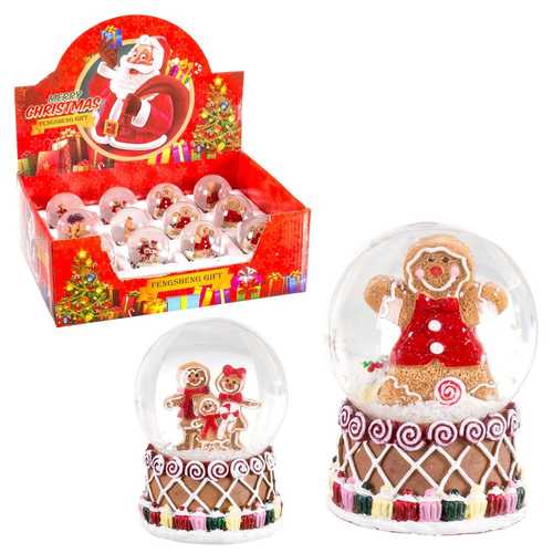 BOLA NIEVE JENGIBRE RESINA / CRISTAL 4,50 X 4,50 X 6,30 CM