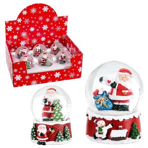 BOLA NIEVE PAPA NOEL 2/M 7,50 X 7,50 X 9 CM