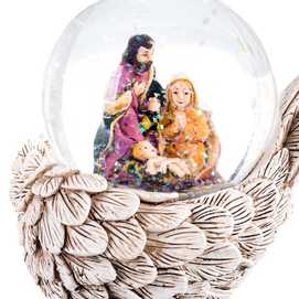 BOLA NIEVE NACIMIENTO RESINA / CRISTAL 11,50 X 8 X 9,50 CM