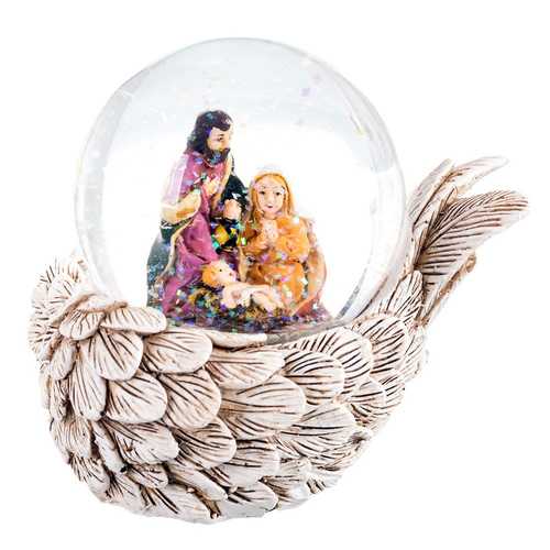 BOLA NIEVE NACIMIENTO RESINA / CRISTAL 11,50 X 8 X 9,50 CM