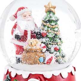 BOLA NIEVE PAPA NOEL CON MÚSICA 10,50 X 11,50 X 14,50 CM