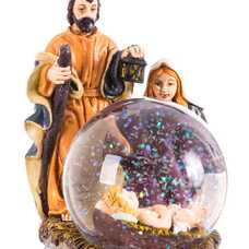 BOLA NIEVE NACIMIENTO RESINA / CRISTAL 9 X 8 X 12,50 CM